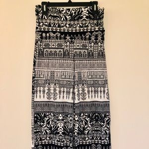 Maurices soft flared pants, black/white, M